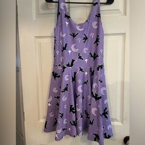 Witchy Hollow Co. Purple Bats Skater Dress